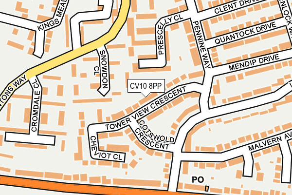 CV10 8PP map - OS OpenMap – Local (Ordnance Survey)