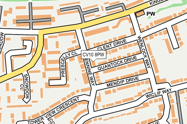 CV10 8PW map - OS OpenMap – Local (Ordnance Survey)