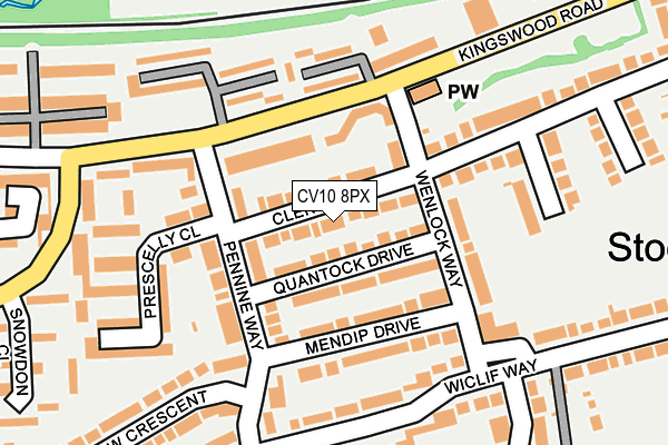 CV10 8PX map - OS OpenMap – Local (Ordnance Survey)