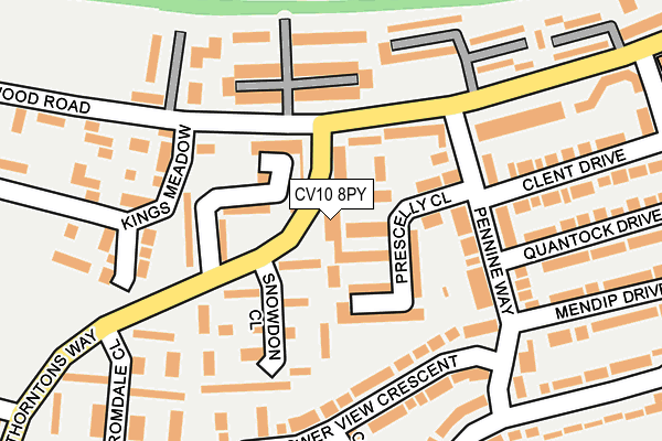 CV10 8PY map - OS OpenMap – Local (Ordnance Survey)