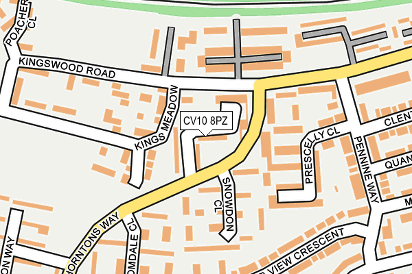 CV10 8PZ map - OS OpenMap – Local (Ordnance Survey)