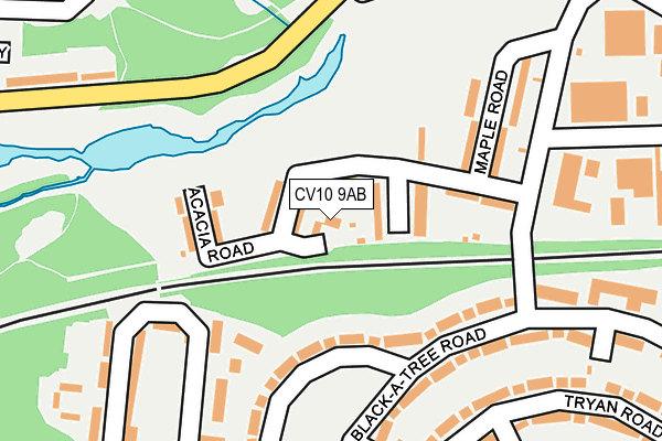 CV10 9AB map - OS OpenMap – Local (Ordnance Survey)