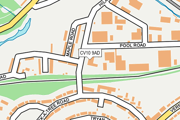 CV10 9AD map - OS OpenMap – Local (Ordnance Survey)