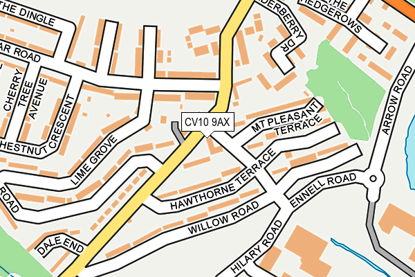 CV10 9AX map - OS OpenMap – Local (Ordnance Survey)