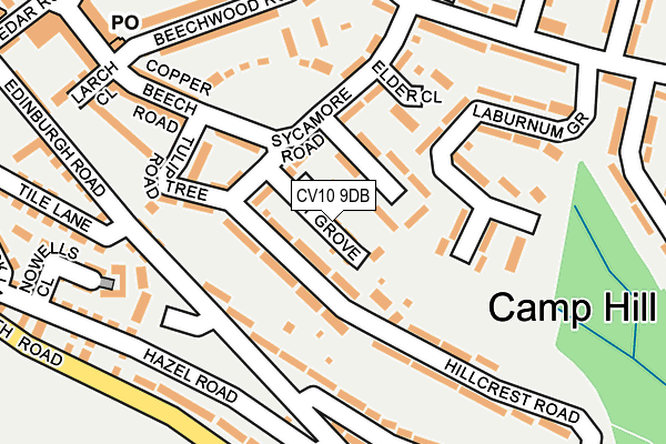 CV10 9DB map - OS OpenMap – Local (Ordnance Survey)