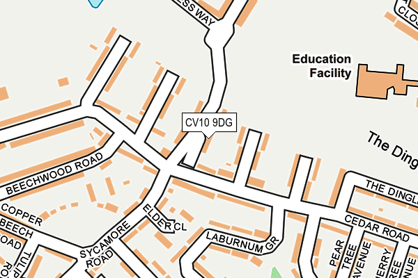 CV10 9DG map - OS OpenMap – Local (Ordnance Survey)