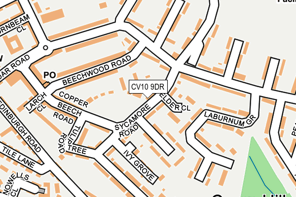 CV10 9DR map - OS OpenMap – Local (Ordnance Survey)