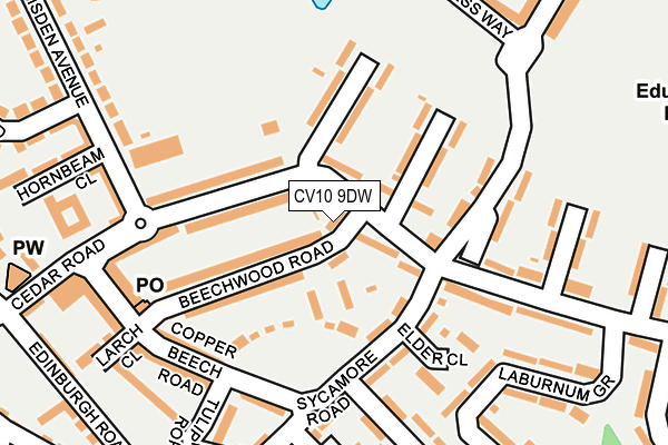 CV10 9DW map - OS OpenMap – Local (Ordnance Survey)
