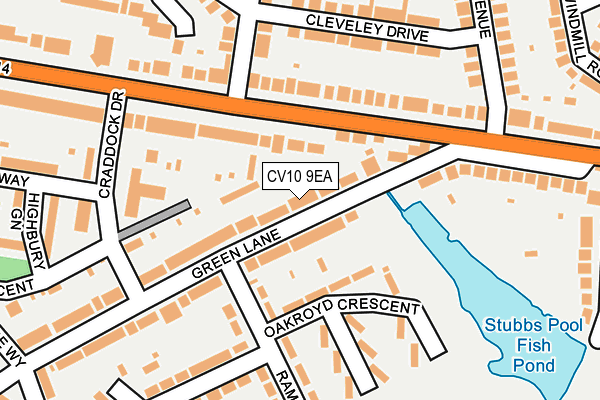 CV10 9EA map - OS OpenMap – Local (Ordnance Survey)