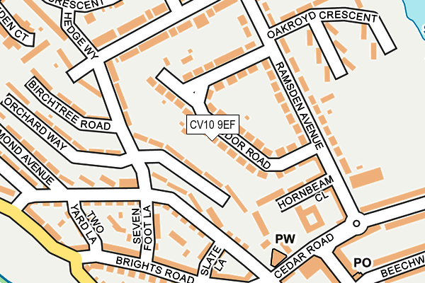 CV10 9EF map - OS OpenMap – Local (Ordnance Survey)