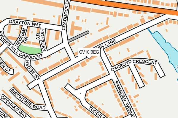 CV10 9EG map - OS OpenMap – Local (Ordnance Survey)