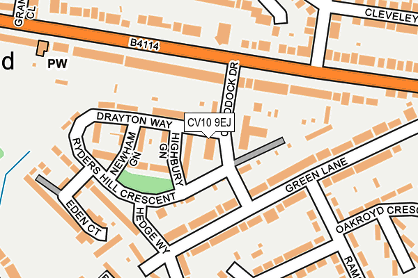 CV10 9EJ map - OS OpenMap – Local (Ordnance Survey)