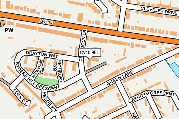 CV10 9EL map - OS OpenMap – Local (Ordnance Survey)