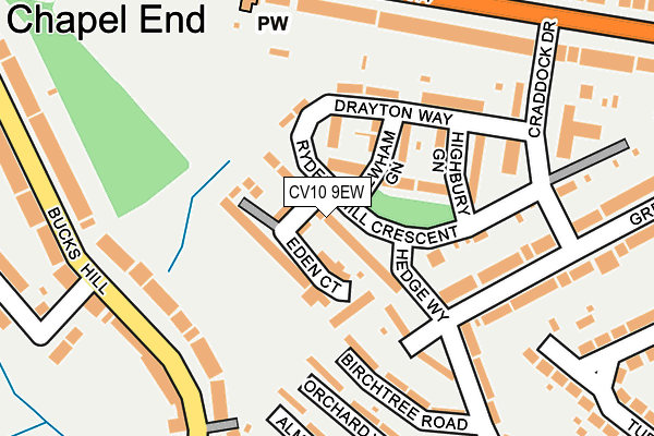 CV10 9EW map - OS OpenMap – Local (Ordnance Survey)