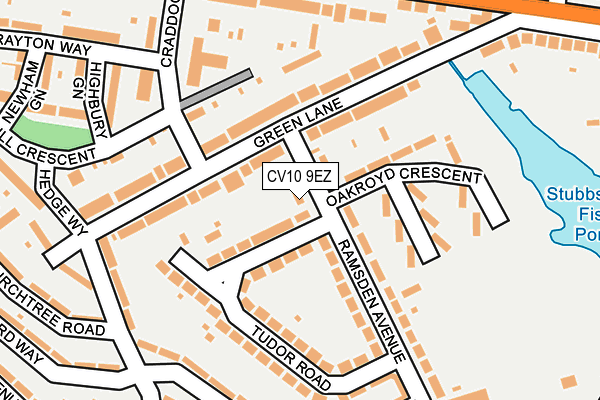 CV10 9EZ map - OS OpenMap – Local (Ordnance Survey)