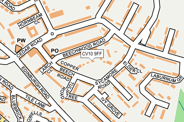 CV10 9FF map - OS OpenMap – Local (Ordnance Survey)