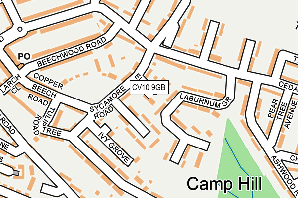 CV10 9GB map - OS OpenMap – Local (Ordnance Survey)