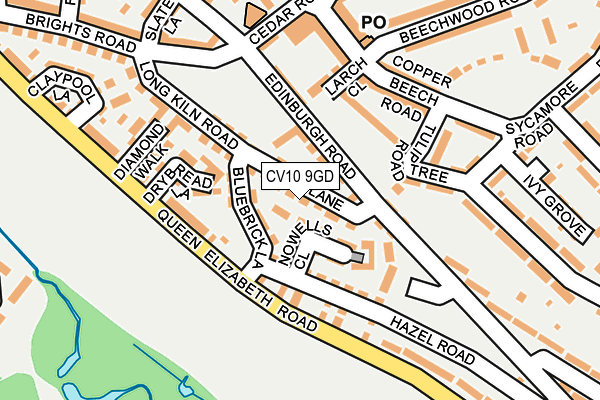 CV10 9GD map - OS OpenMap – Local (Ordnance Survey)