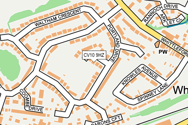 CV10 9HZ map - OS OpenMap – Local (Ordnance Survey)