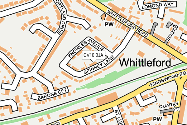 CV10 9JA map - OS OpenMap – Local (Ordnance Survey)