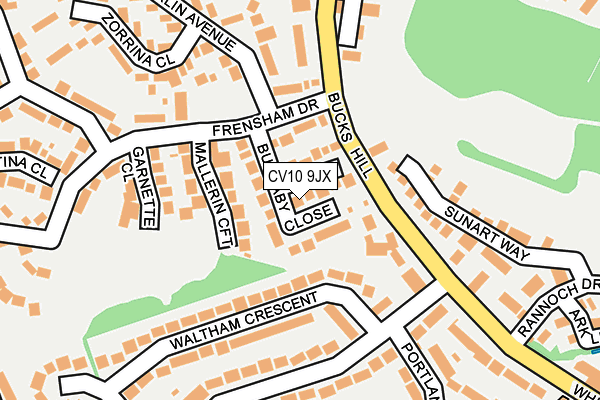 CV10 9JX map - OS OpenMap – Local (Ordnance Survey)