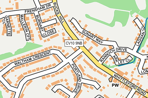 CV10 9NB map - OS OpenMap – Local (Ordnance Survey)
