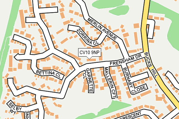 CV10 9NP map - OS OpenMap – Local (Ordnance Survey)