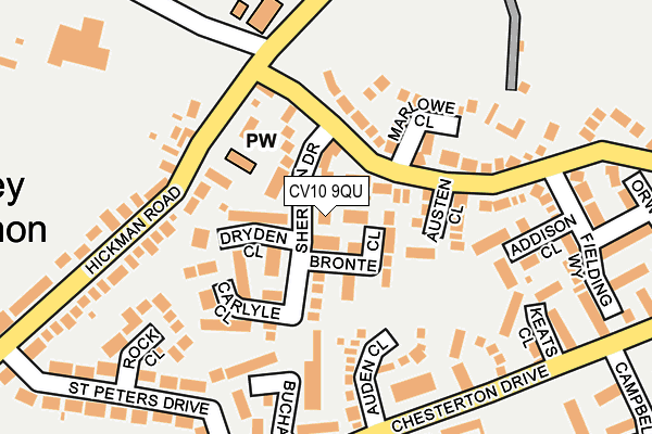 CV10 9QU map - OS OpenMap – Local (Ordnance Survey)