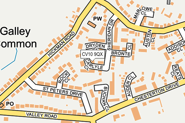 CV10 9QX map - OS OpenMap – Local (Ordnance Survey)