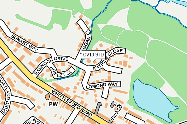 CV10 9TD map - OS OpenMap – Local (Ordnance Survey)