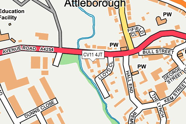 CV11 4JT map - OS OpenMap – Local (Ordnance Survey)