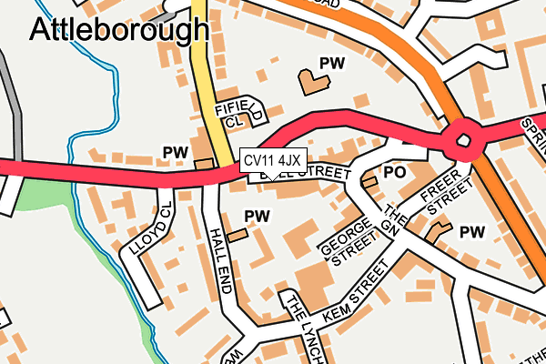 CV11 4JX map - OS OpenMap – Local (Ordnance Survey)