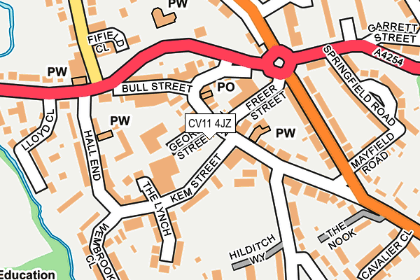 CV11 4JZ map - OS OpenMap – Local (Ordnance Survey)