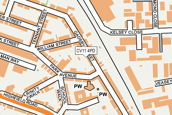 CV11 4PD map - OS OpenMap – Local (Ordnance Survey)