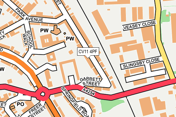 CV11 4PF map - OS OpenMap – Local (Ordnance Survey)