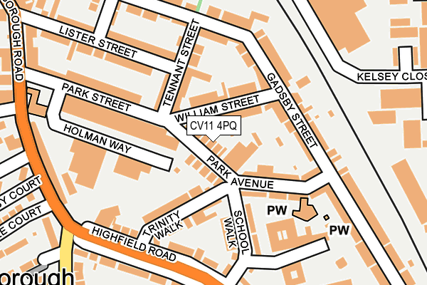 CV11 4PQ map - OS OpenMap – Local (Ordnance Survey)