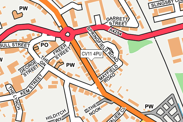 CV11 4PU map - OS OpenMap – Local (Ordnance Survey)