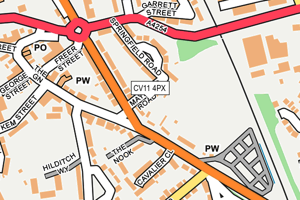 CV11 4PX map - OS OpenMap – Local (Ordnance Survey)
