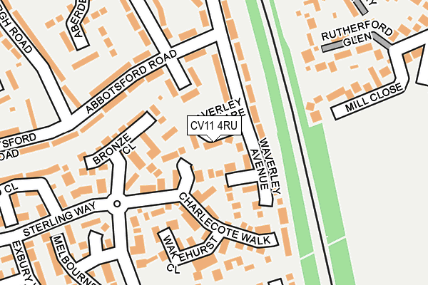 CV11 4RU map - OS OpenMap – Local (Ordnance Survey)