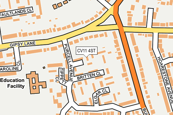 CV11 4ST map - OS OpenMap – Local (Ordnance Survey)