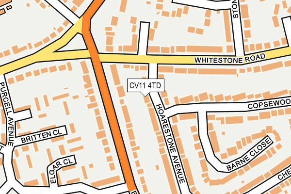 CV11 4TD map - OS OpenMap – Local (Ordnance Survey)