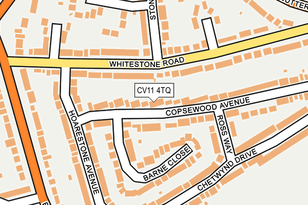 CV11 4TQ map - OS OpenMap – Local (Ordnance Survey)