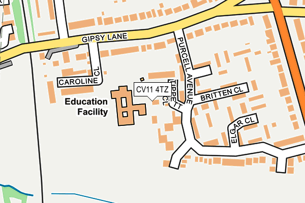 CV11 4TZ map - OS OpenMap – Local (Ordnance Survey)