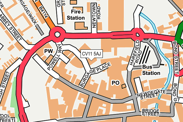 CV11 5AJ map - OS OpenMap – Local (Ordnance Survey)