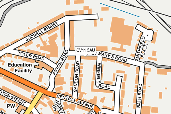 CV11 5AU map - OS OpenMap – Local (Ordnance Survey)