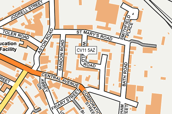 CV11 5AZ map - OS OpenMap – Local (Ordnance Survey)