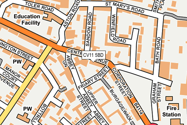 CV11 5BD map - OS OpenMap – Local (Ordnance Survey)