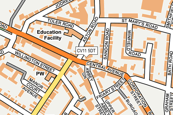 CV11 5DT map - OS OpenMap – Local (Ordnance Survey)