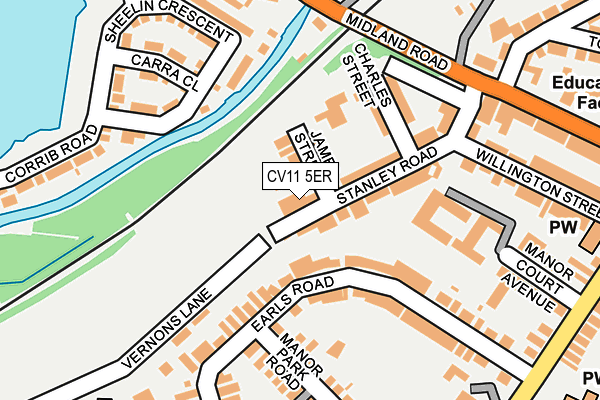 CV11 5ER map - OS OpenMap – Local (Ordnance Survey)
