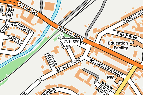 CV11 5ES map - OS OpenMap – Local (Ordnance Survey)